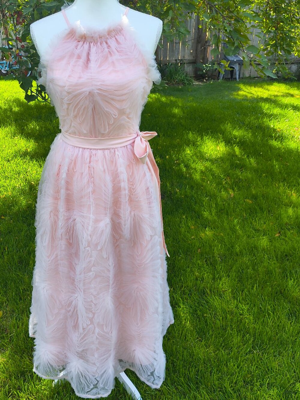 Just Me Baby Pink Tea-Length Formal Dress – Size Large – Classic 1950s Style